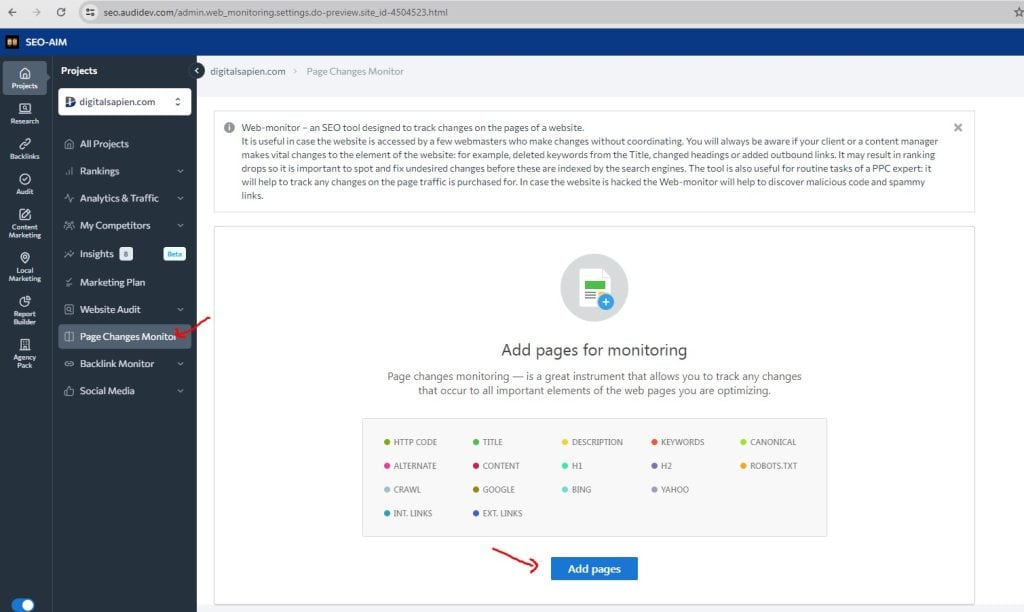 A screenshot of the adwords settings page.