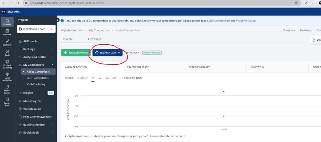 A screenshot of a web page with a button highlighted.